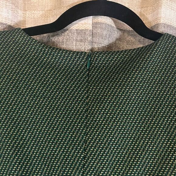 Enfocus Studio Green And Gold Shimmer Belted Dress Size 6 - Picture 7 of 10